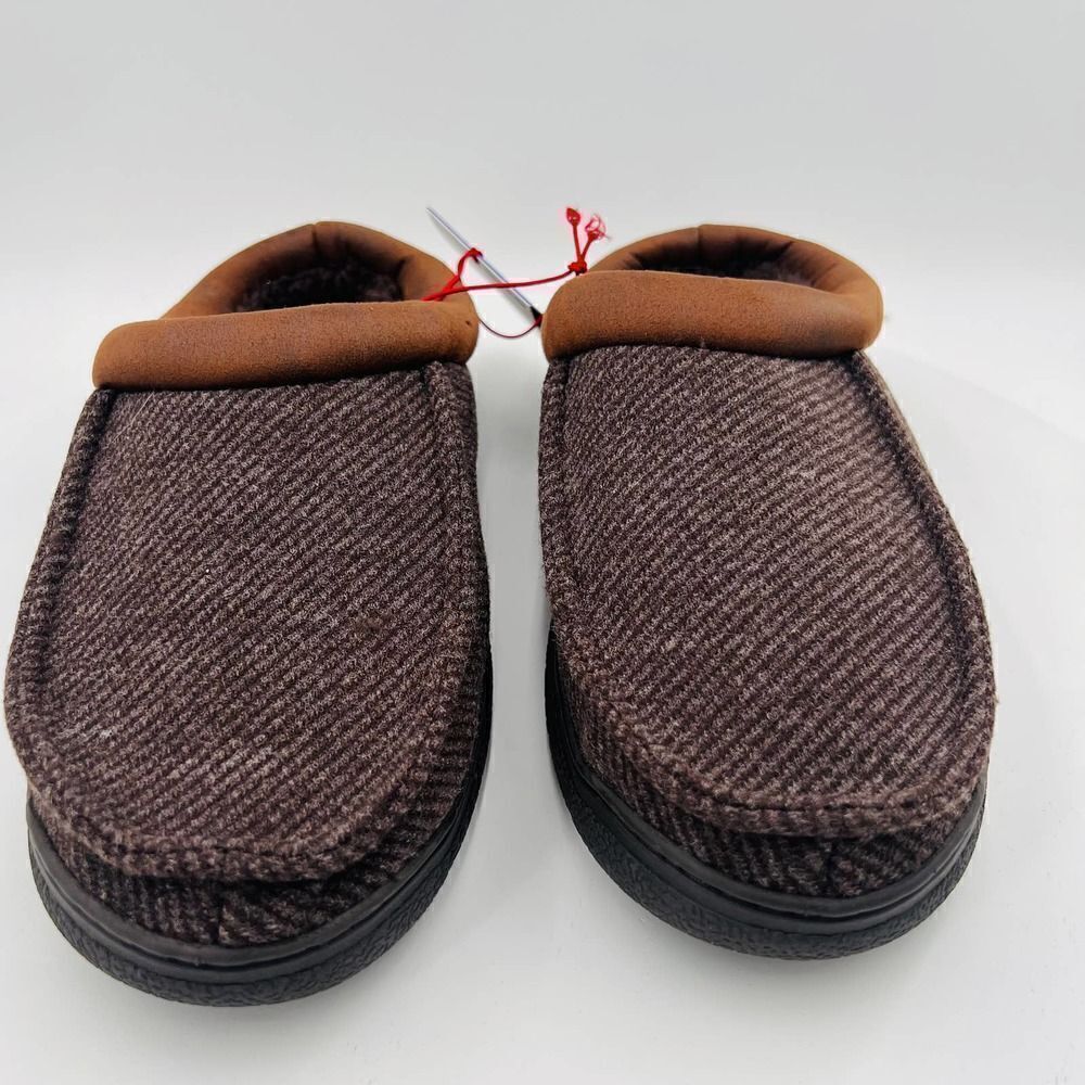 Dearfoams Men's Cozy Comfort Will Moc Toe Clog Brown Slipper Size 9-10 - Picture 10 of 13
